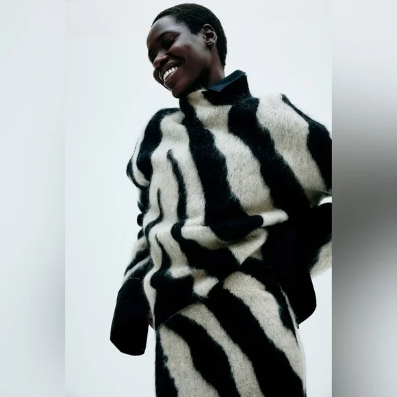 H&M EDITION MOHAIR-BLEND MOCK TURTLENECK SWEATER SIZE XS - Picture 6 of 11